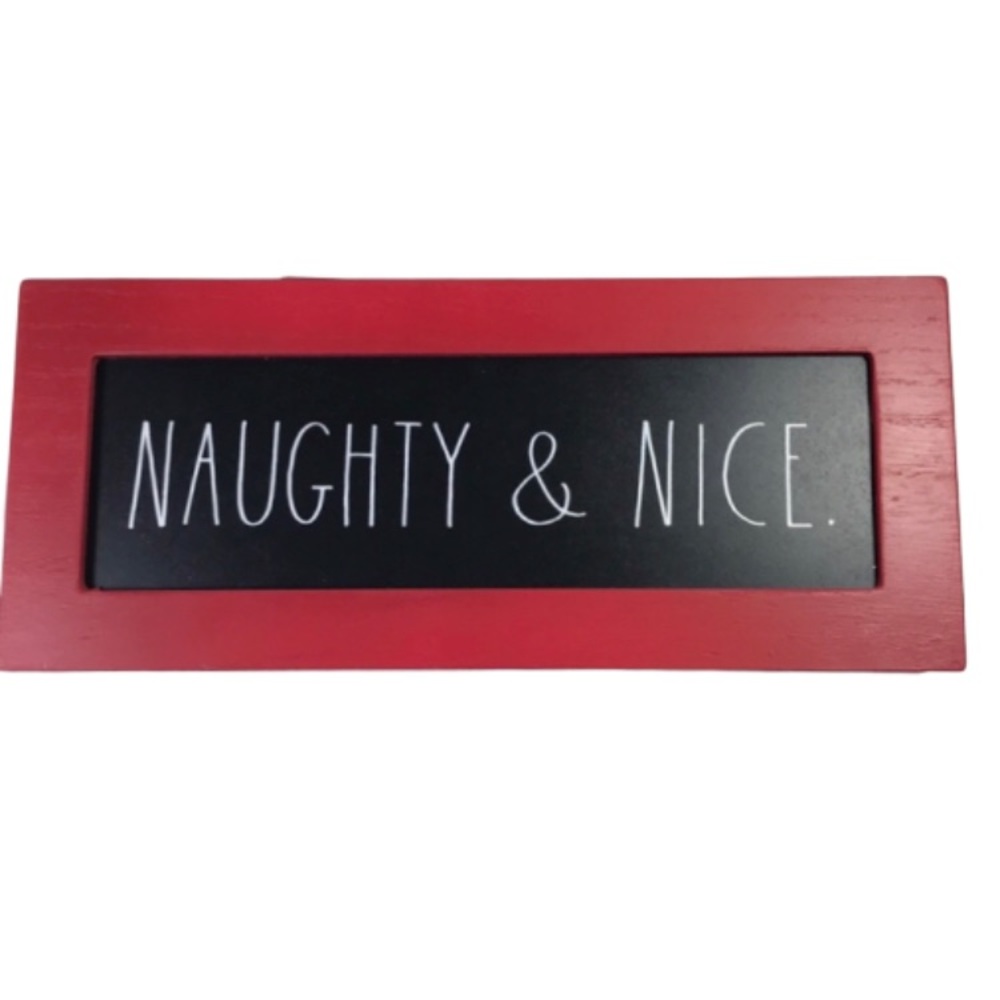 Rae Dunn Naughty & and Nice wood Sign New!